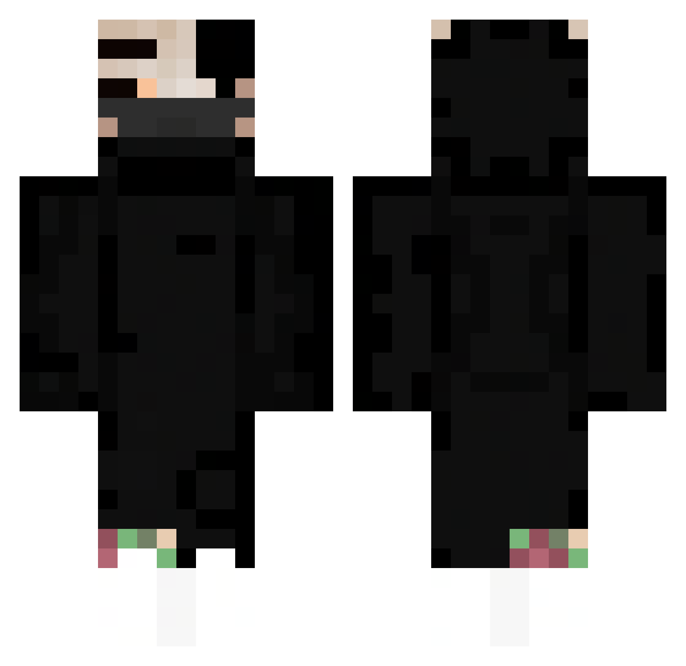 Rodef10 Minecraft skin, front and back view