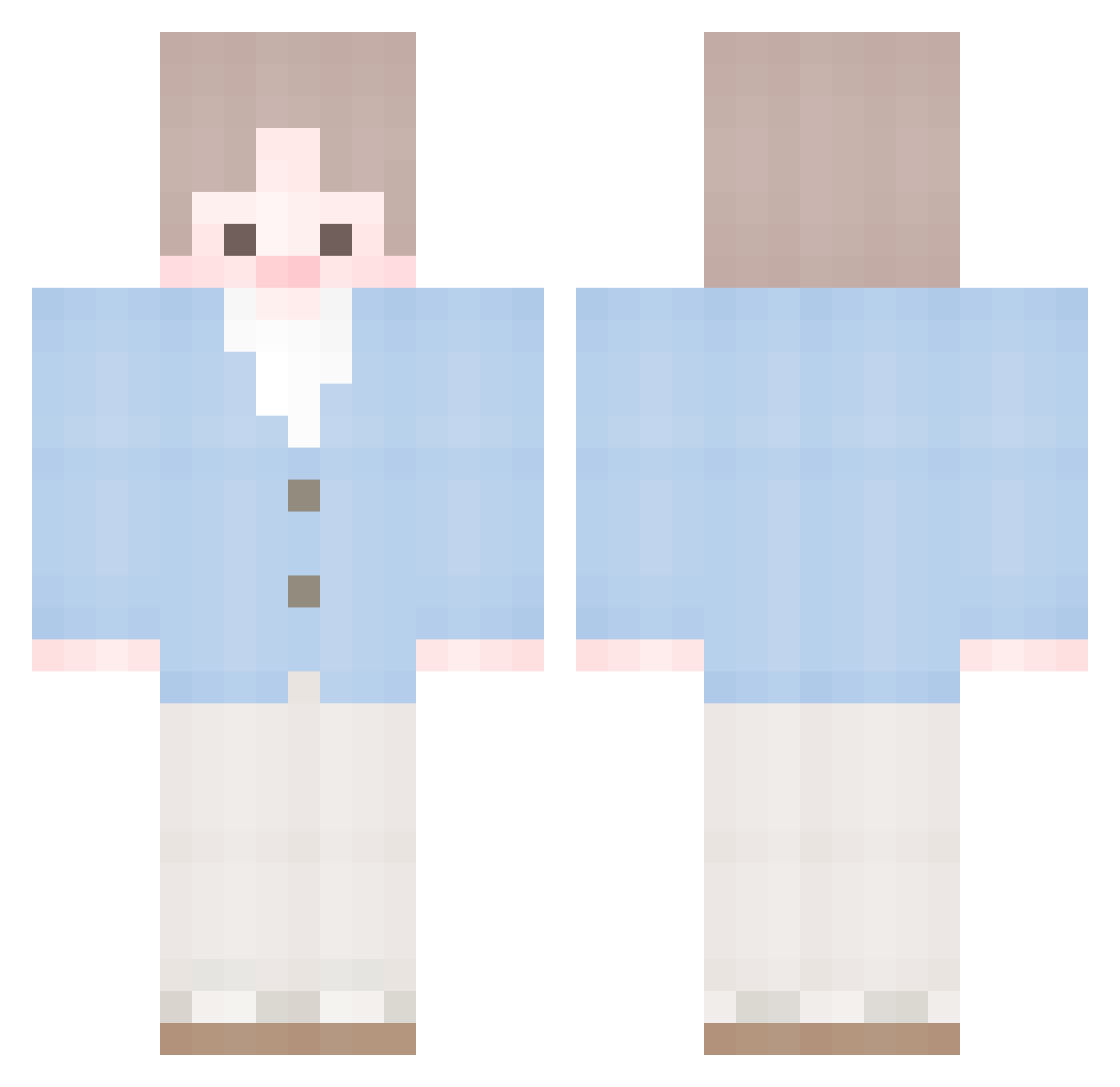 gyuumin Minecraft skin, front and back view