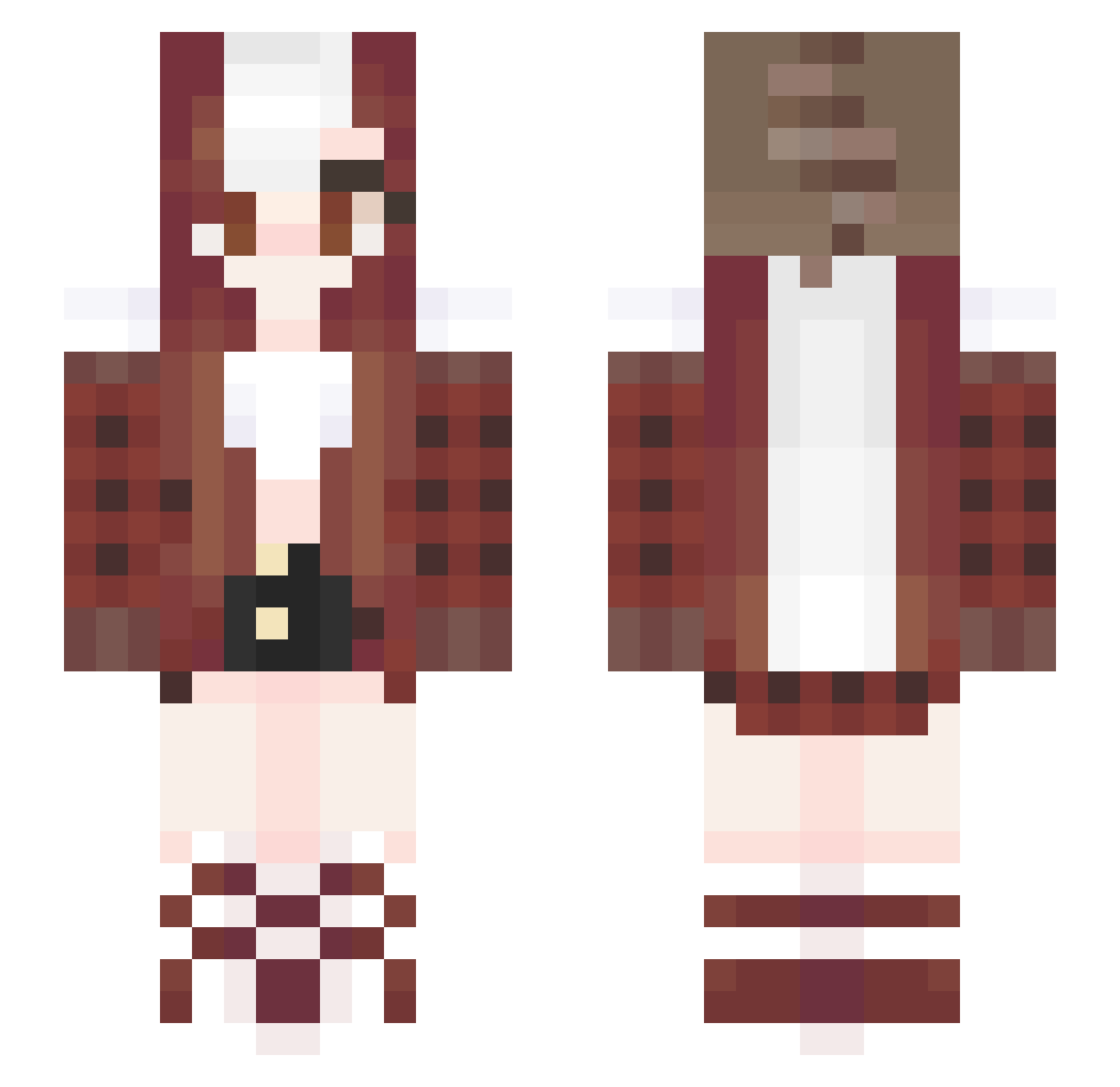 Werewolf8423 Minecraft skin, front and back view