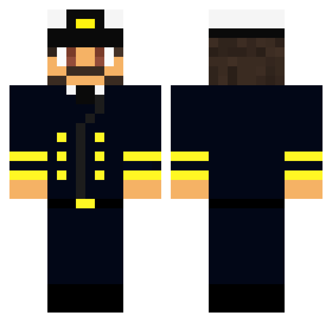 Watefa01 Minecraft skin, front and back view