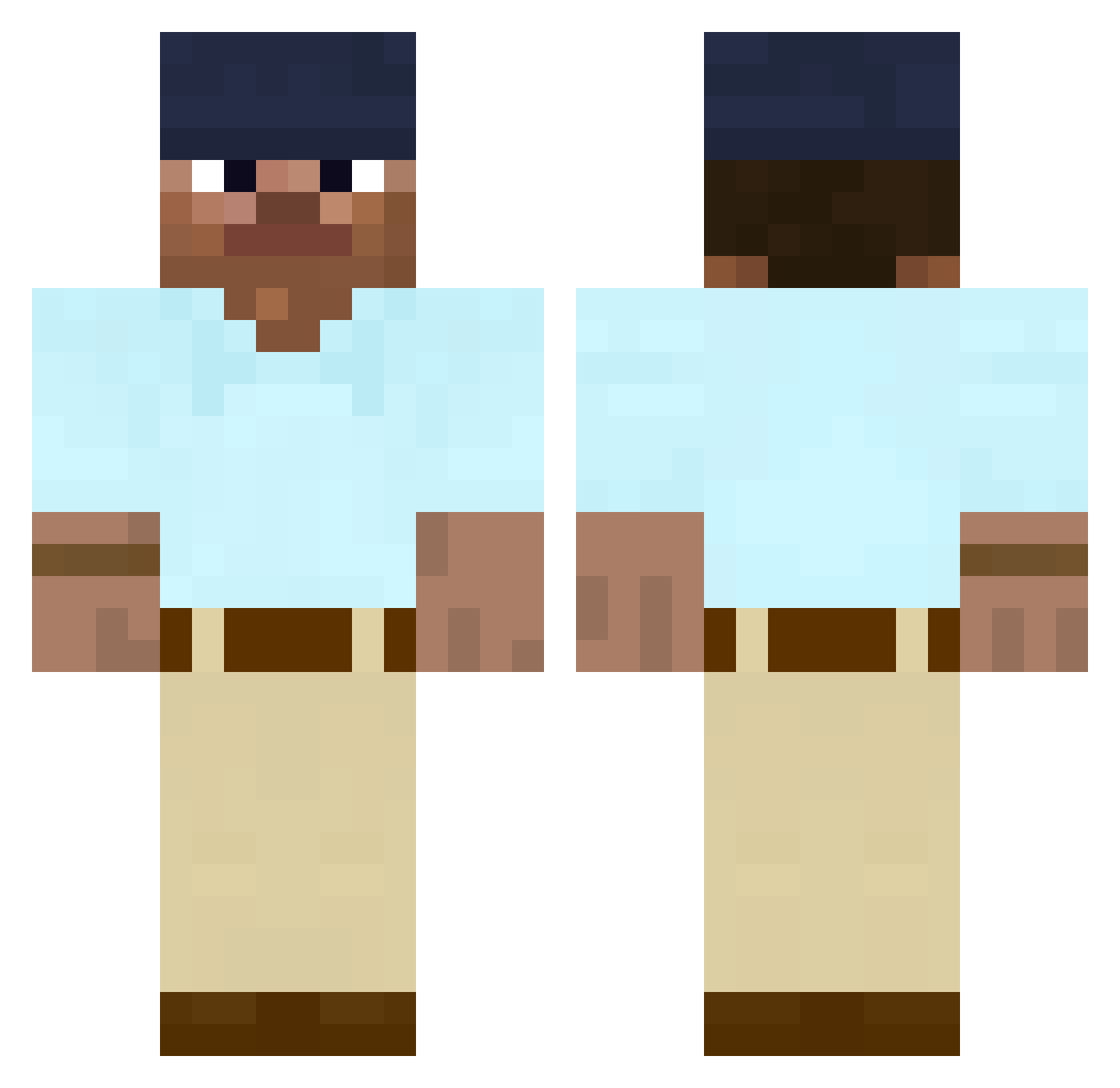 Patxi_Foxy Minecraft skin, front and back view