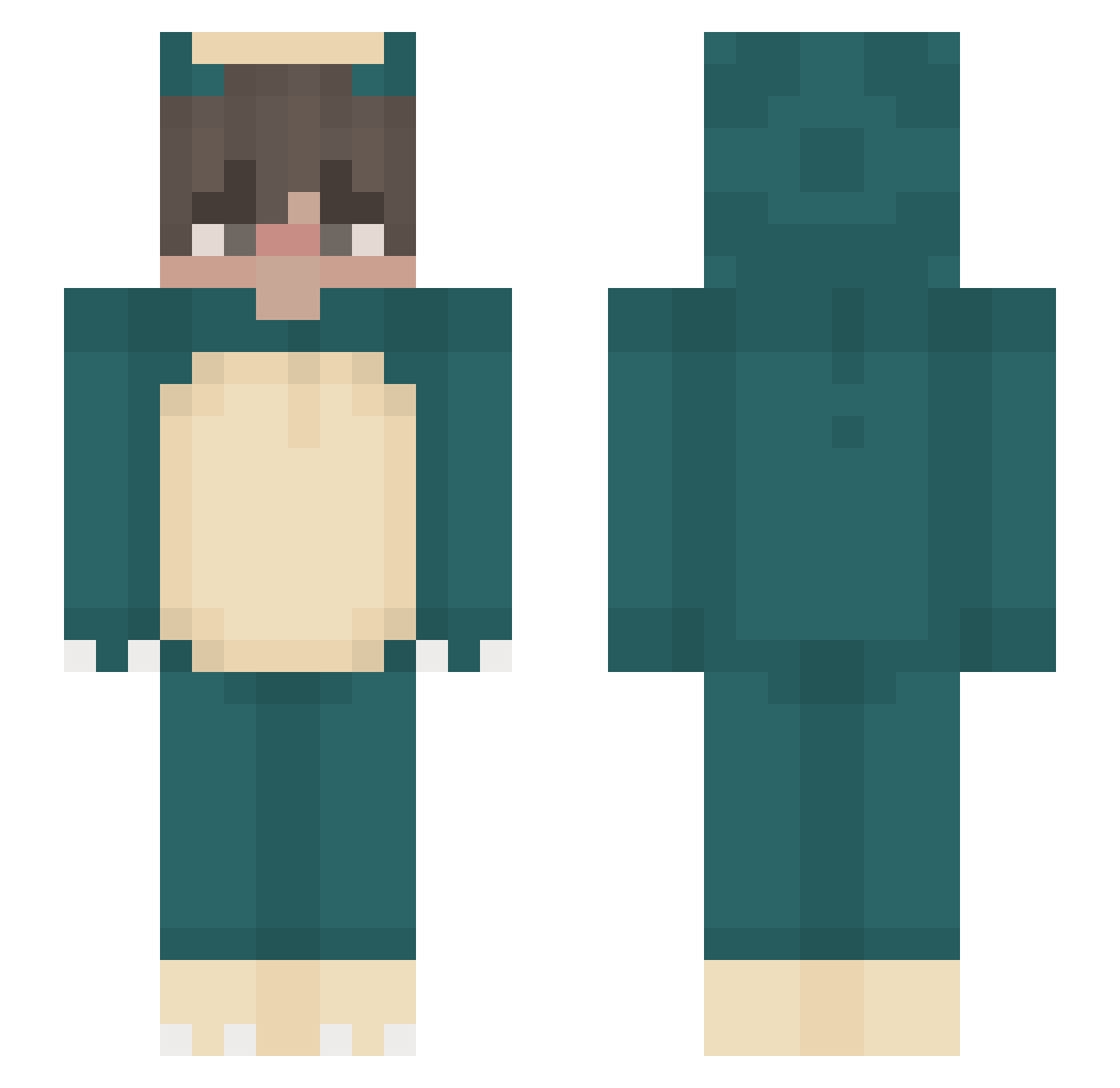 simvn Minecraft skin, front and back view