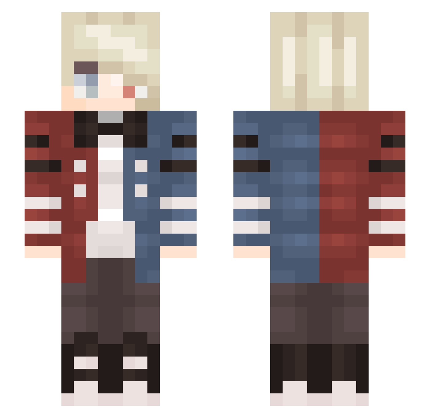 UghNotAgainSasi Minecraft skin, front and back view