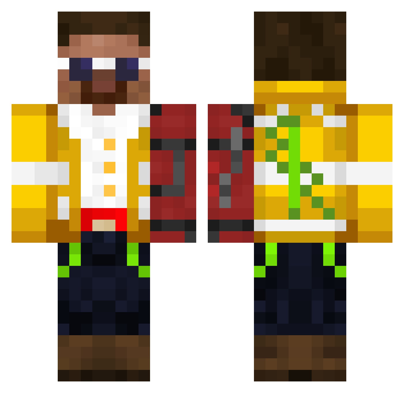 VeXy_XD Minecraft skin, front and back view