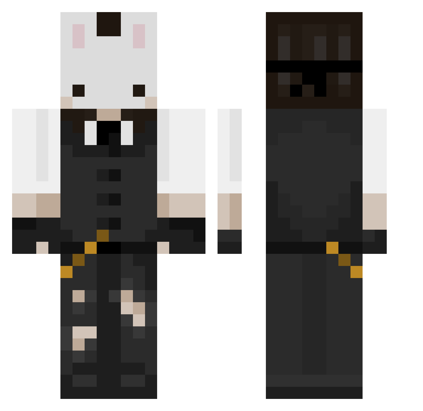 Overrcastt Minecraft skin, front and back view