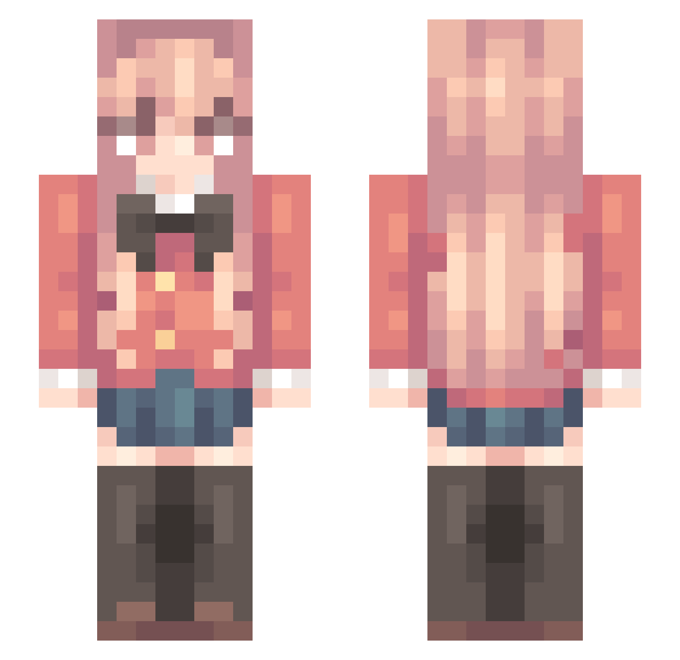 Jazzboi12 Minecraft skin, front and back view