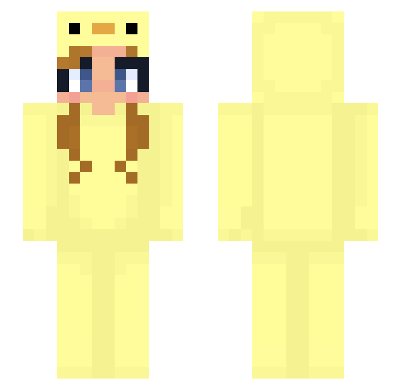 Pink_Flowerz Minecraft skin, front and back view