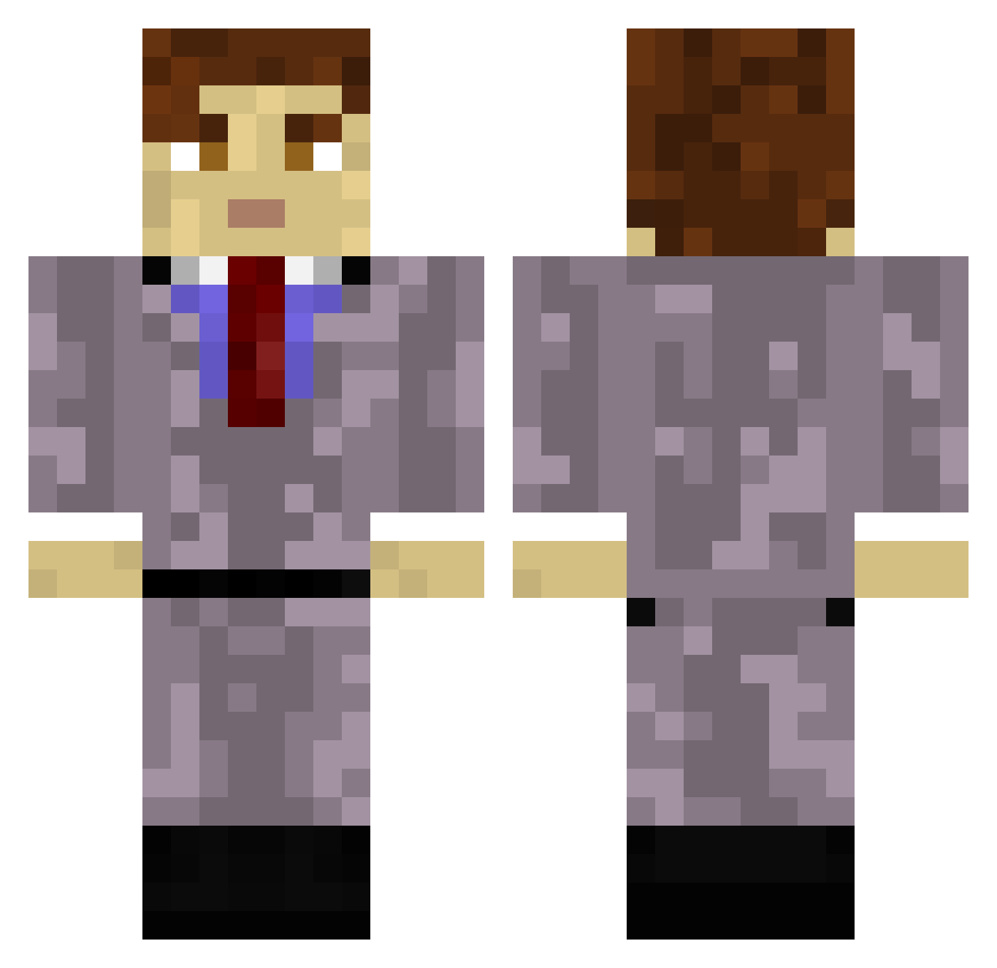 DrFeeelgood Minecraft skin, front and back view