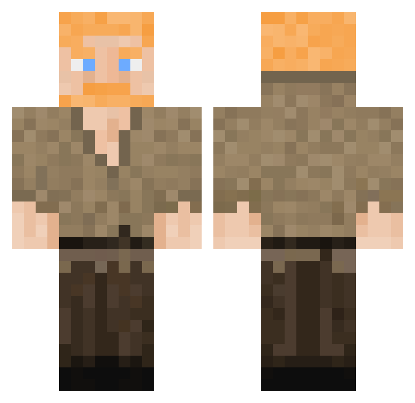 Athencjush Minecraft skin, front and back view