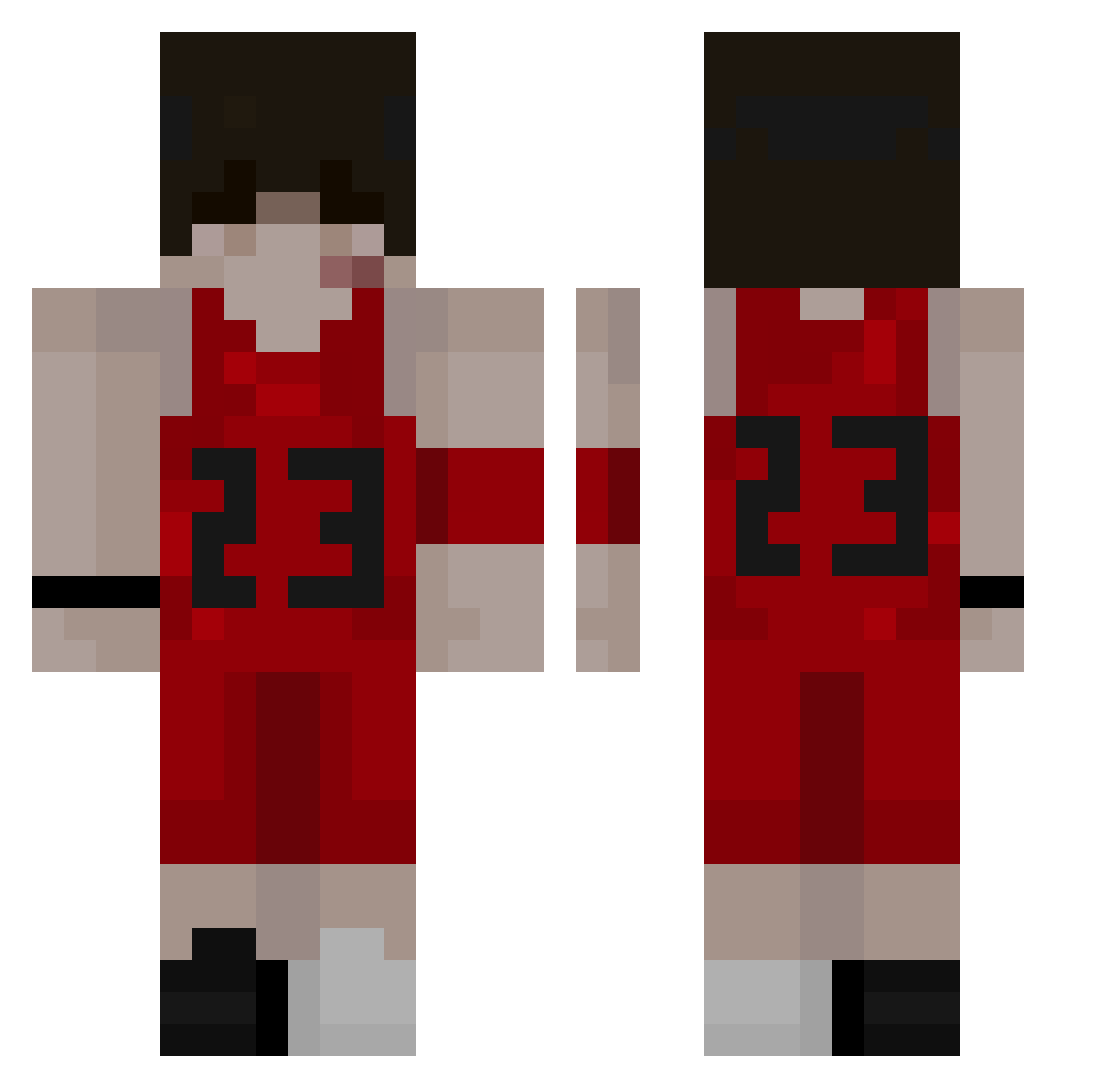 iJulix02 Minecraft skin, front and back view