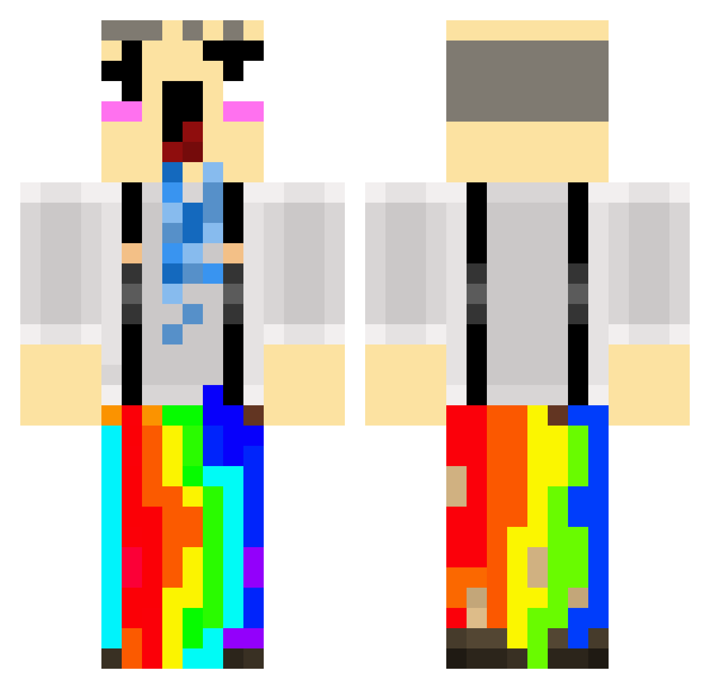 Spontaneously Minecraft skin, front and back view