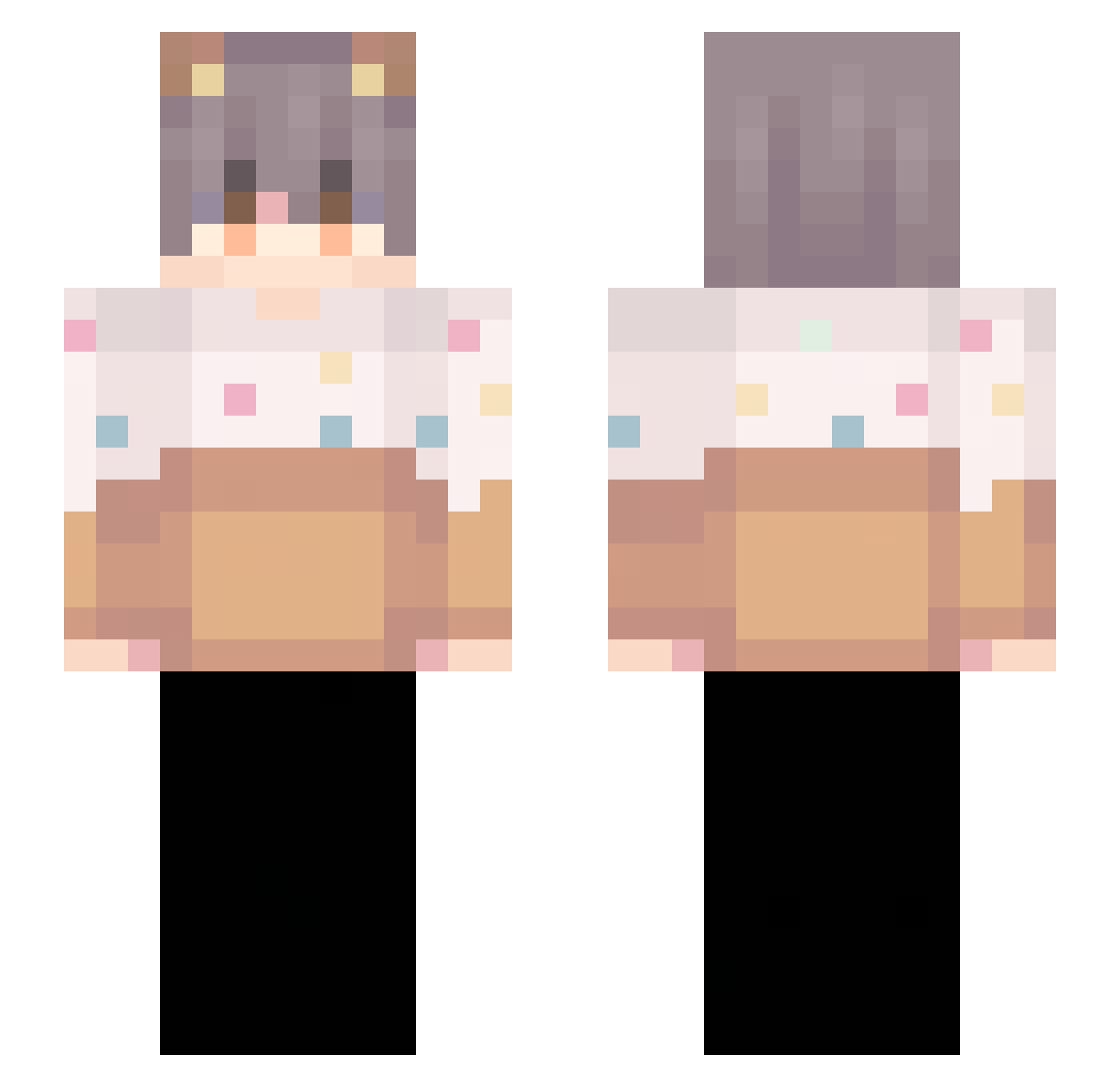 Heladero Minecraft skin, front and back view