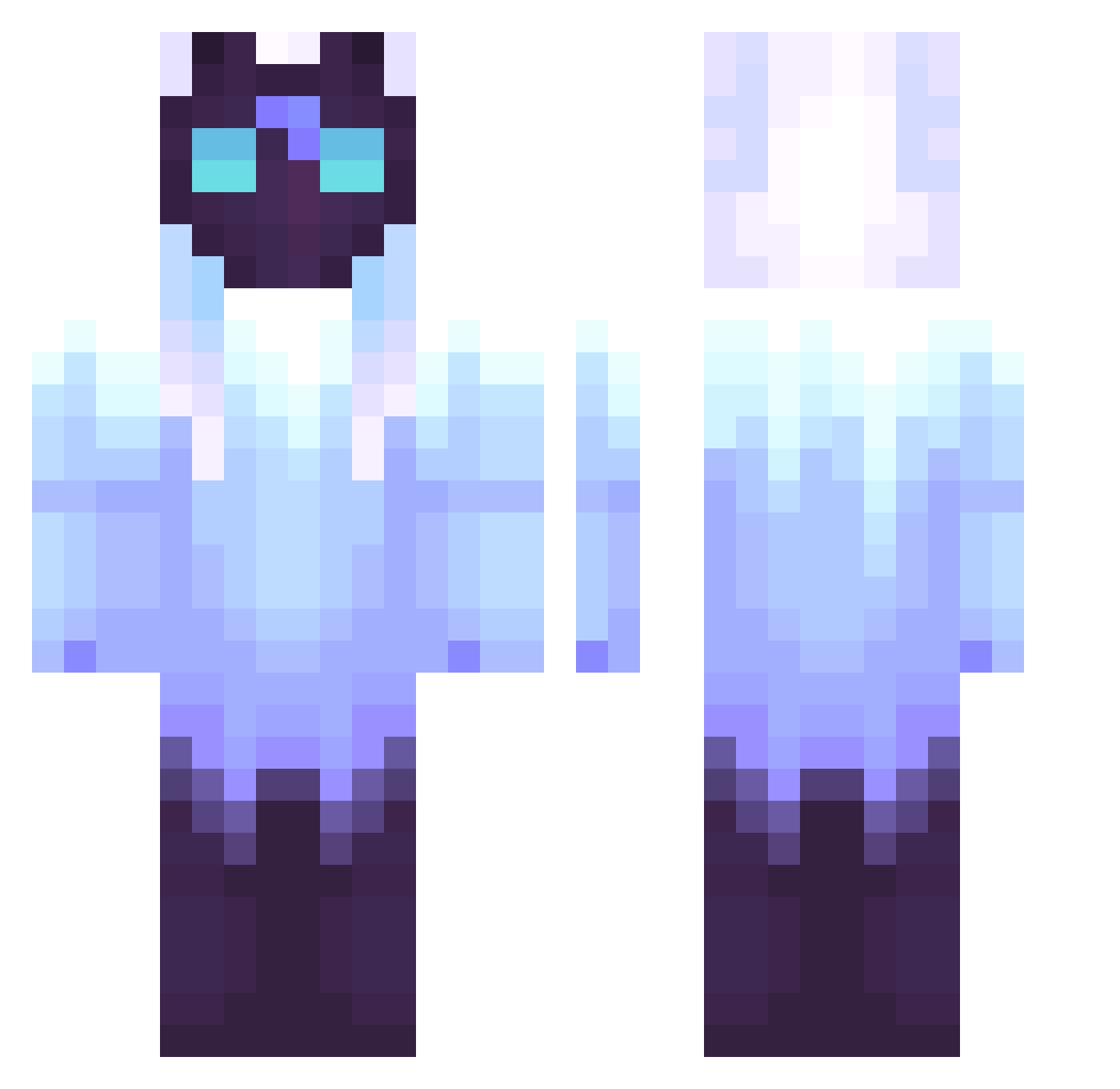 WWWWWWMWWWWWWWWW Minecraft skin, front and back view