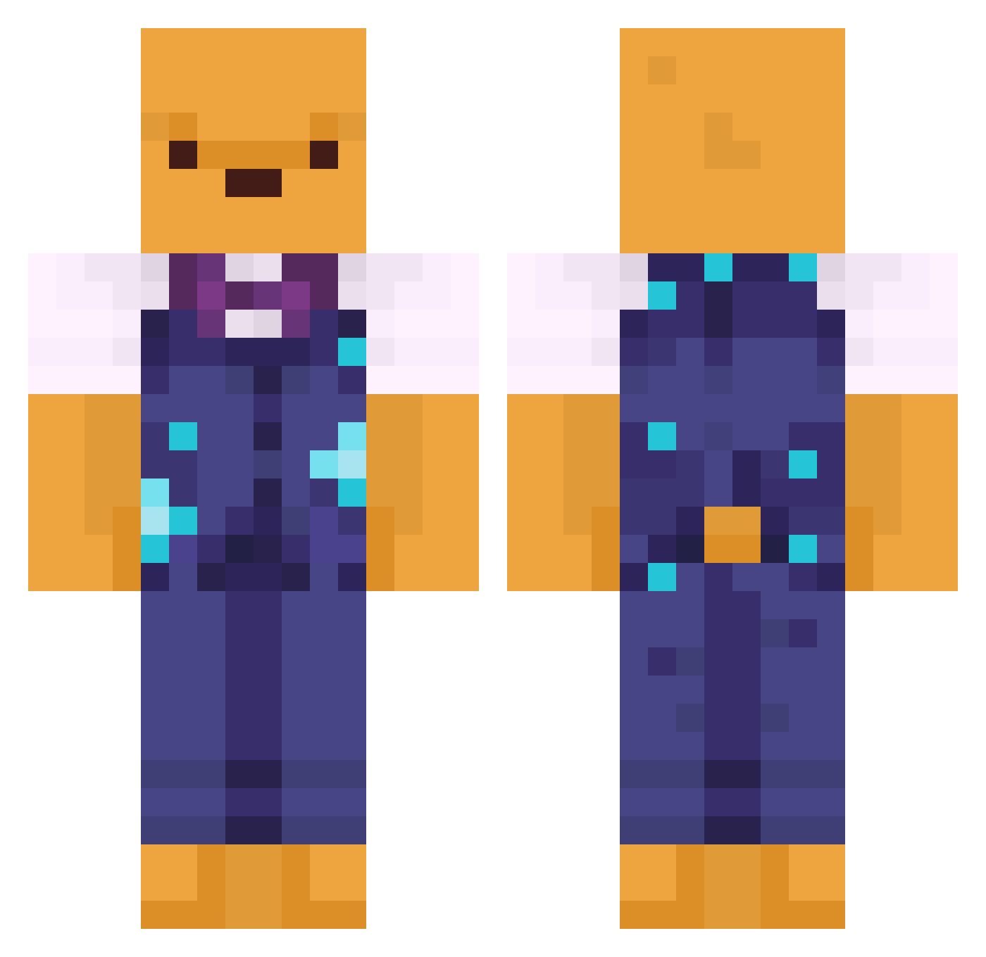 Shunshineuh Minecraft skin, front and back view