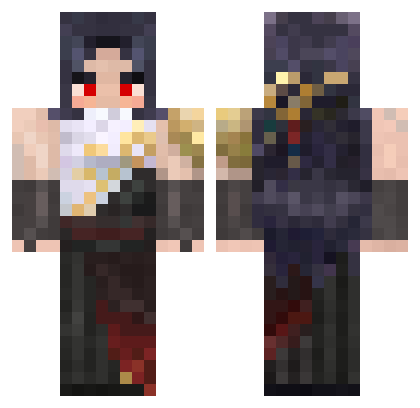 Sporys Minecraft skin, front and back view