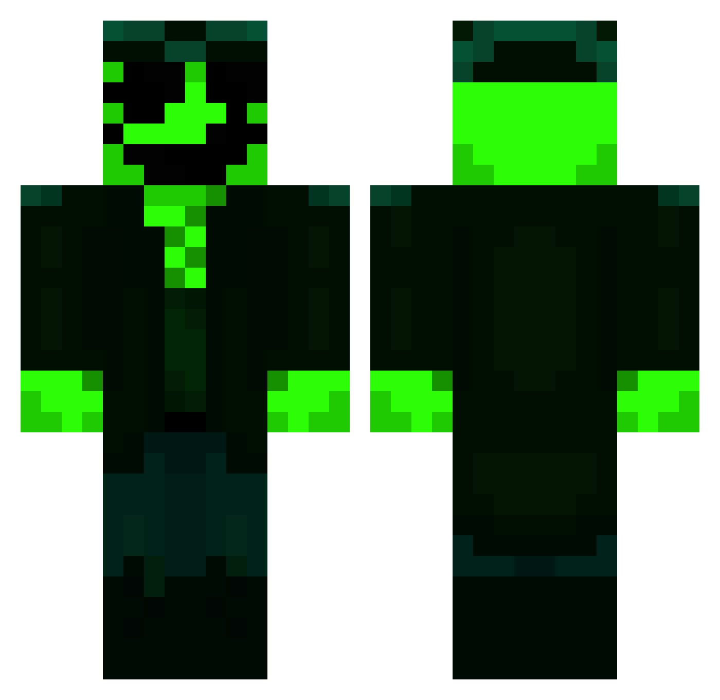 GothicKitty09 Minecraft skin, front and back view