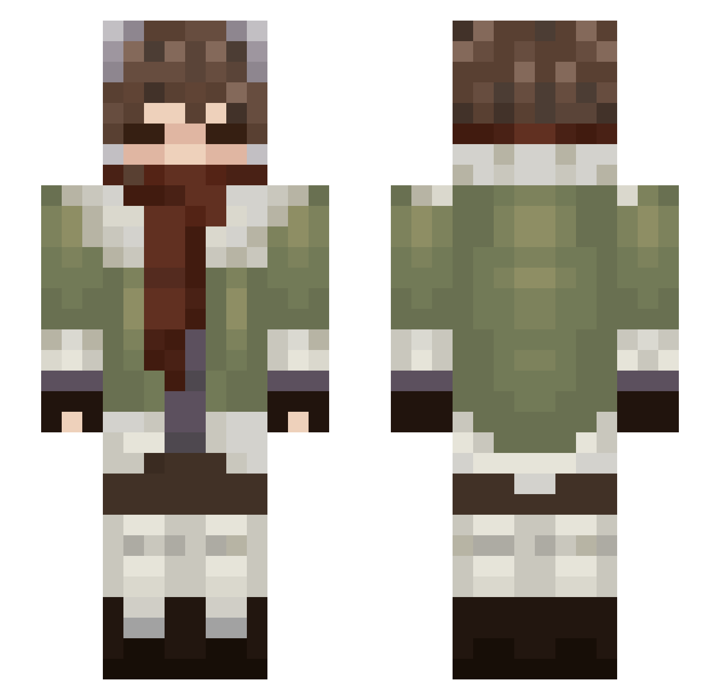 voretigern Minecraft skin, front and back view