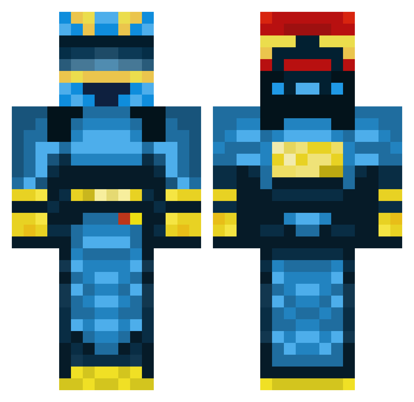 Roblulu Minecraft skin, front and back view