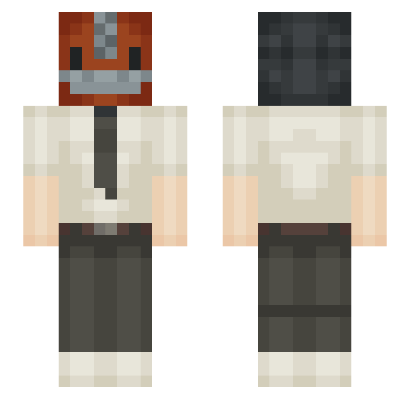 ChainsawMatt Minecraft skin, front and back view