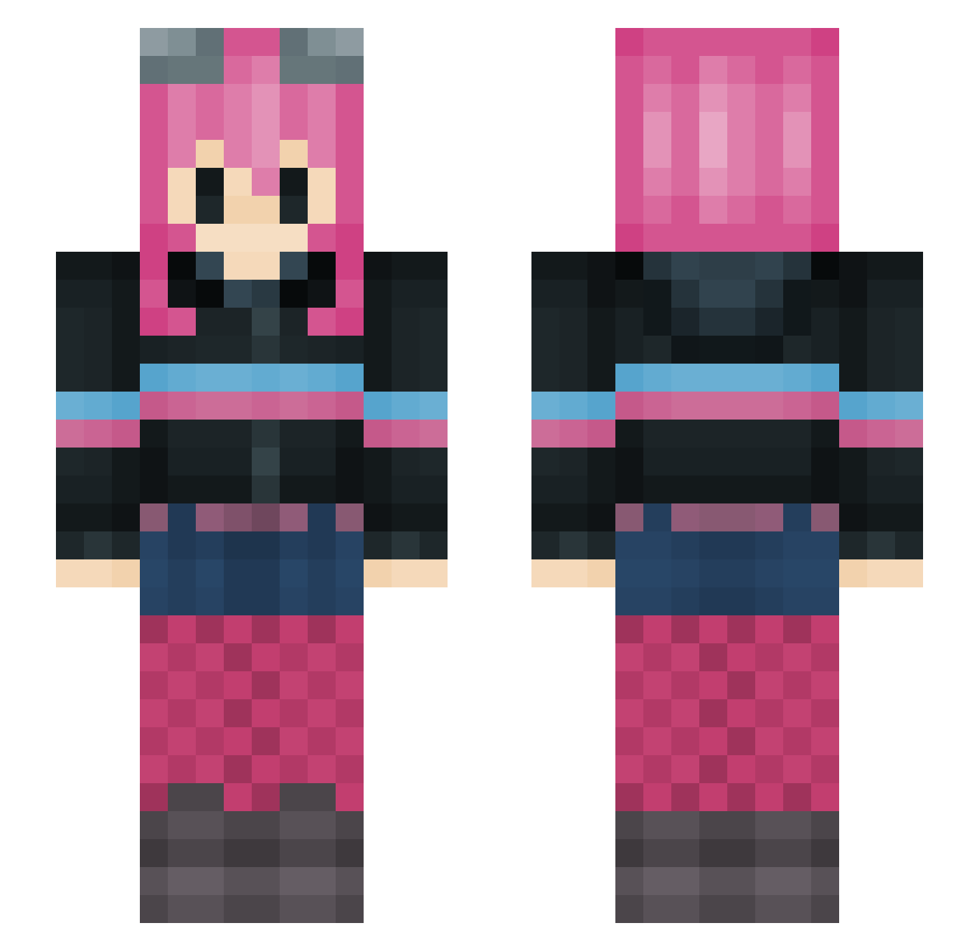 Thena_Xena Minecraft skin, front and back view