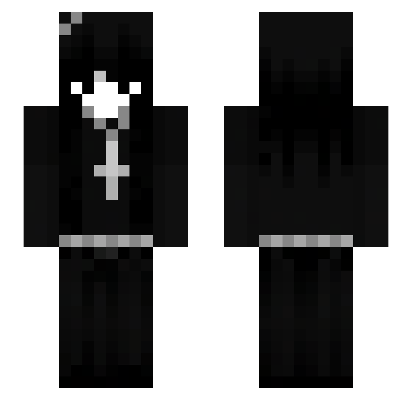 NwrX Minecraft skin, front and back view