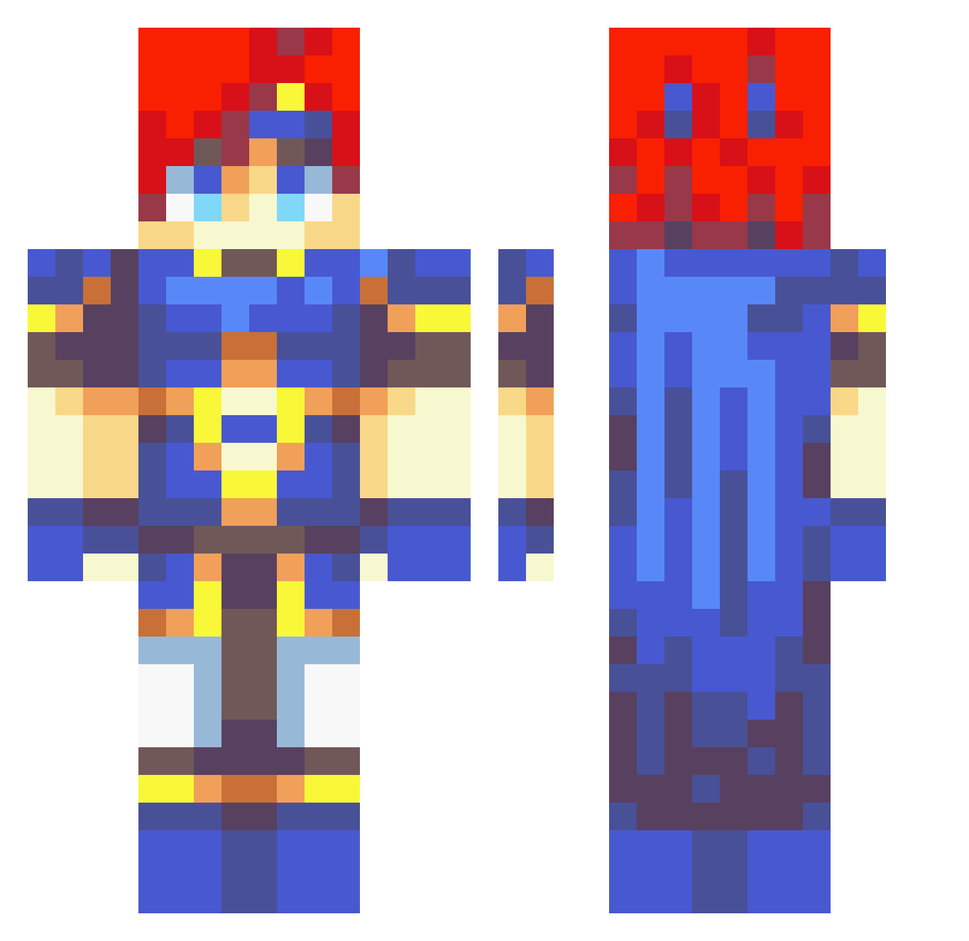 youngsporks Minecraft skin, front and back view