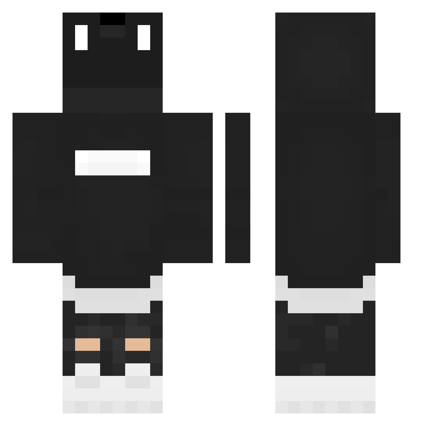 Tourette Minecraft skin, front and back view
