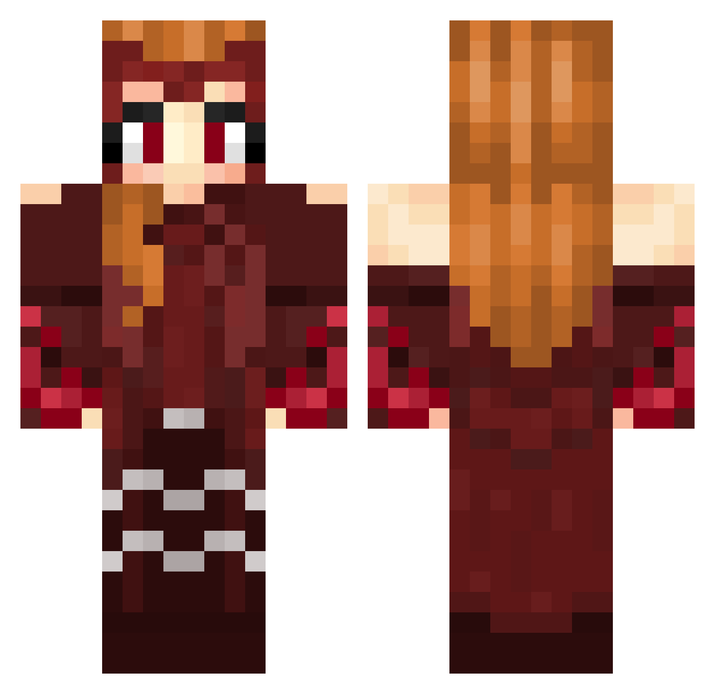 Issi Minecraft skin, front and back view