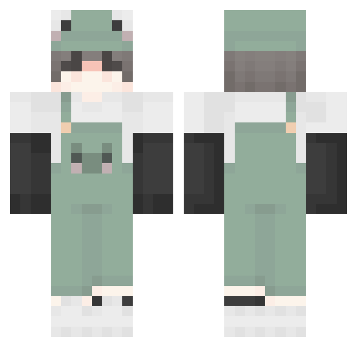 Tay2256 Minecraft skin, front and back view