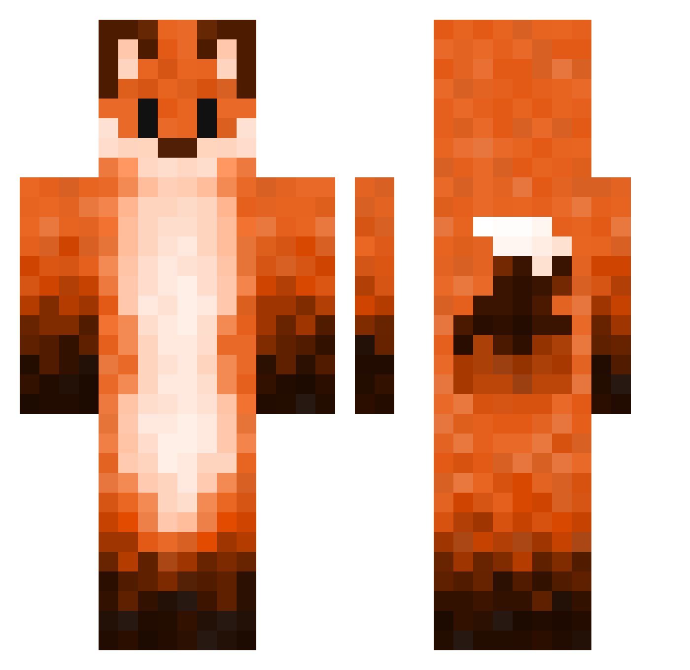 Ulricwolfskie Minecraft skin, front and back view