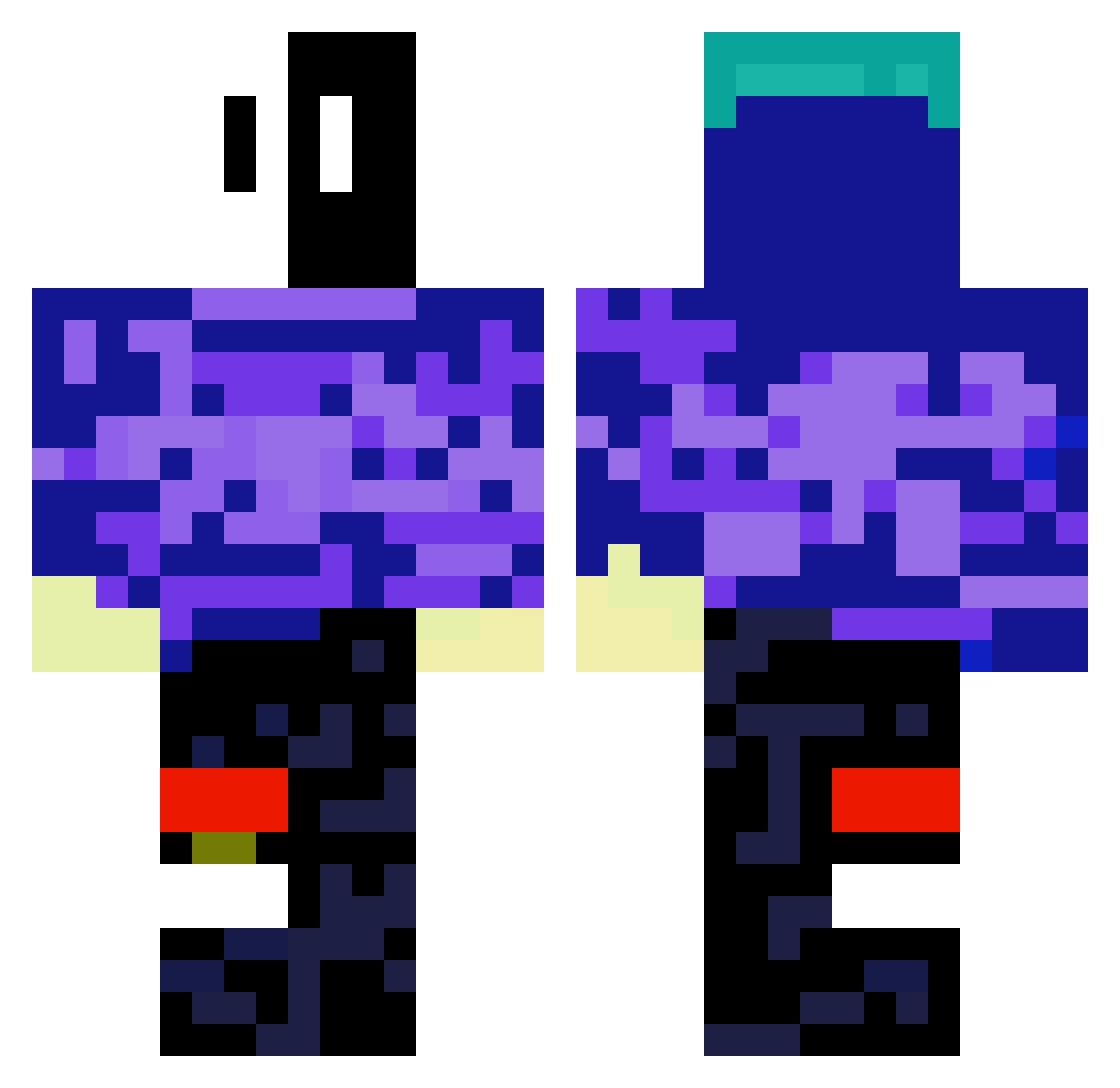 xKapseLL Minecraft skin, front and back view