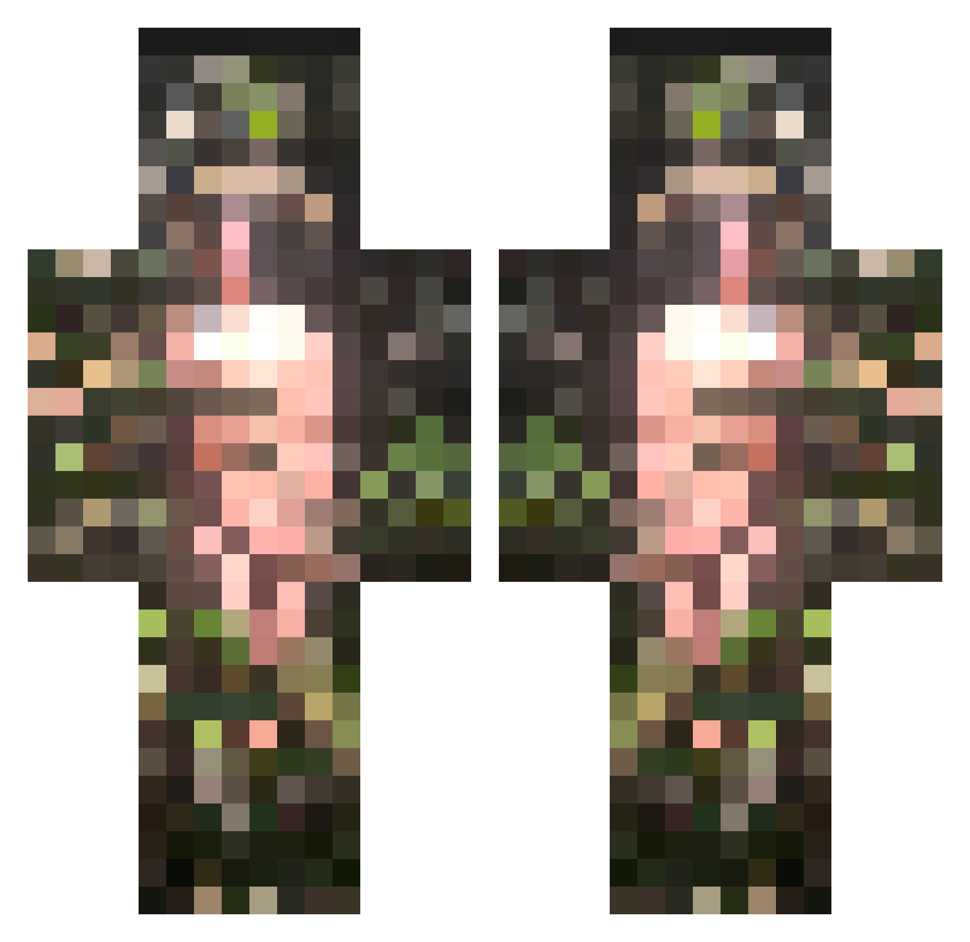 TopG_WhiteRhino Minecraft skin, front and back view