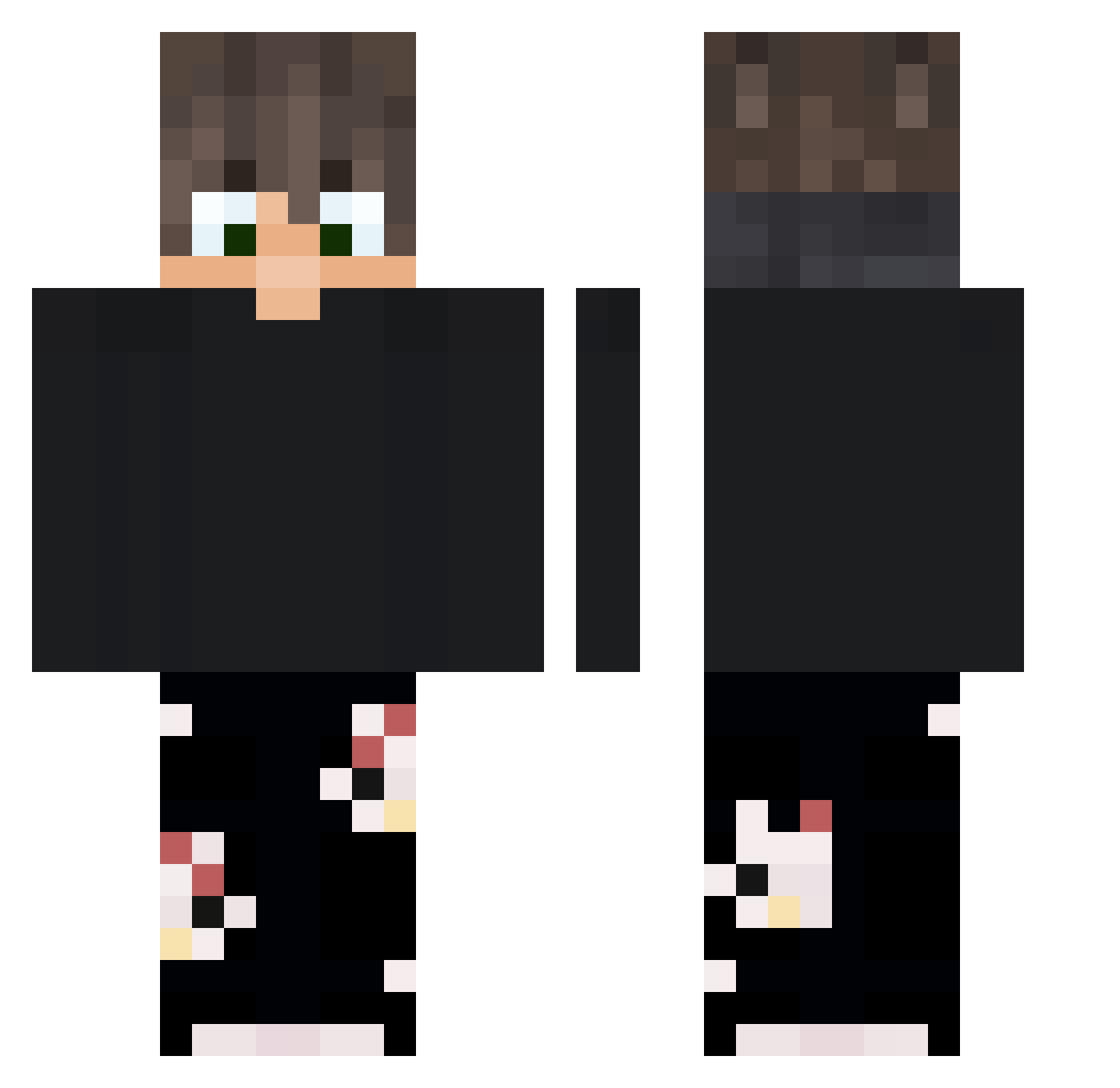 tuksuw Minecraft skin, front and back view