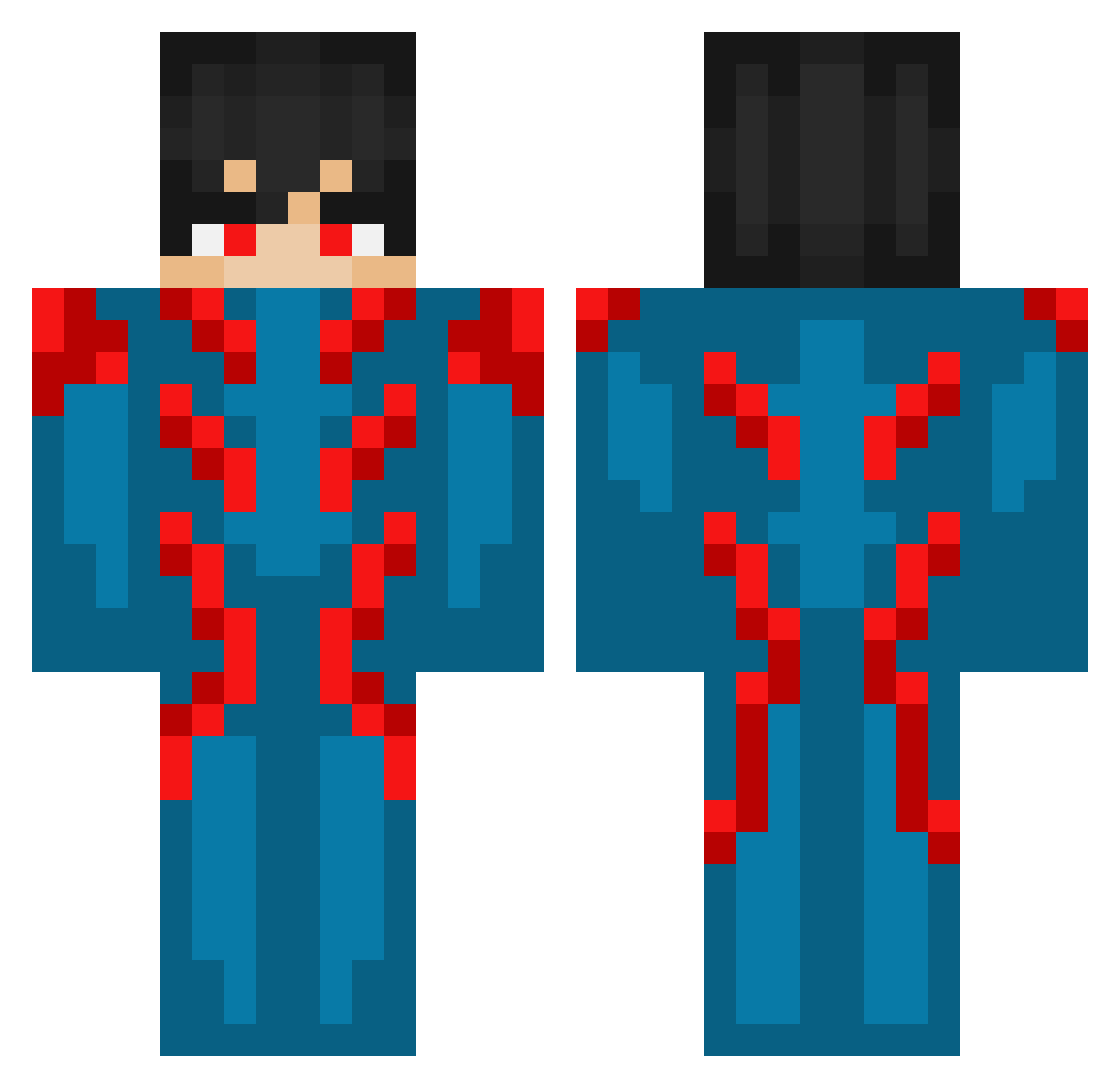Astro26 Minecraft skin, front and back view