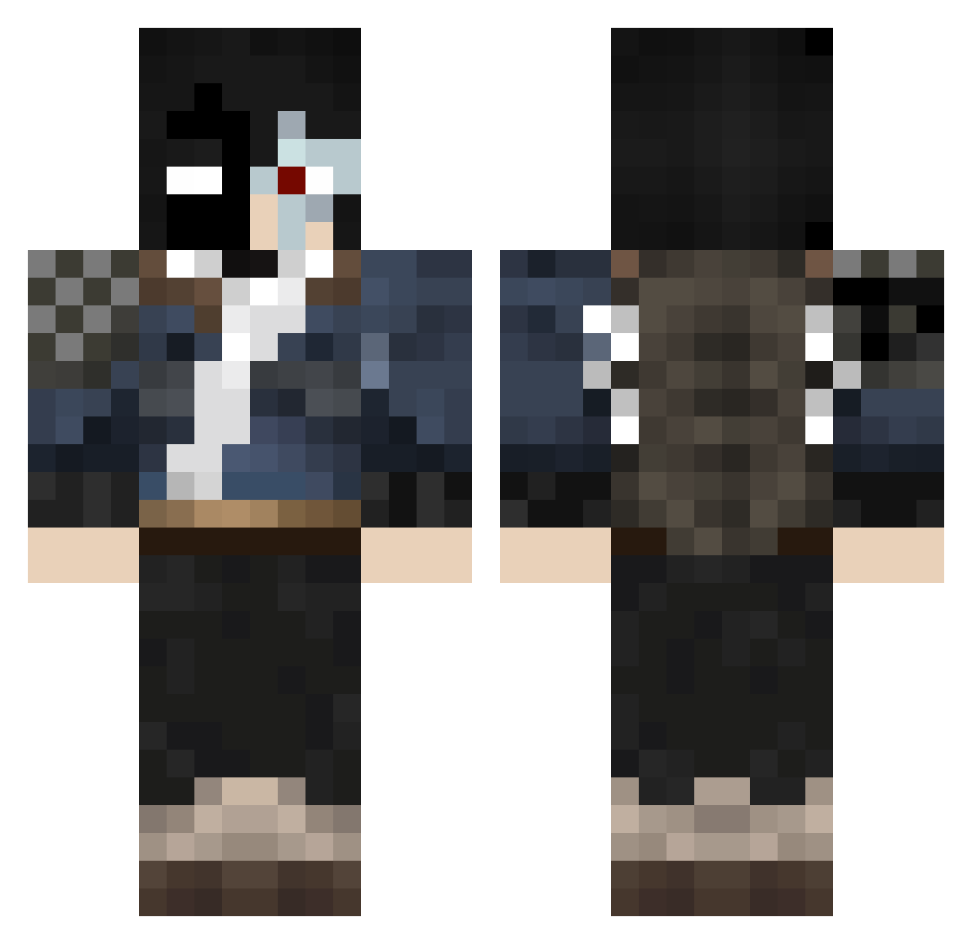 Ventinq7k Minecraft skin, front and back view