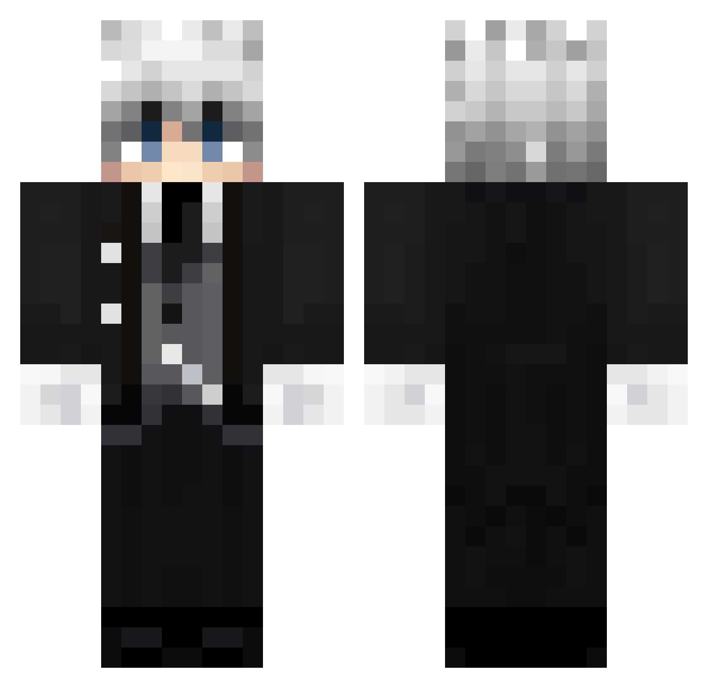 Endrock6 Minecraft skin, front and back view