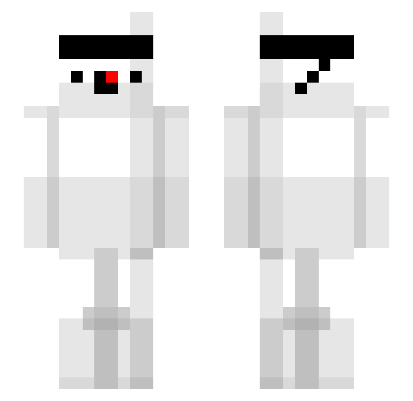 CommonShadow Minecraft skin, front and back view