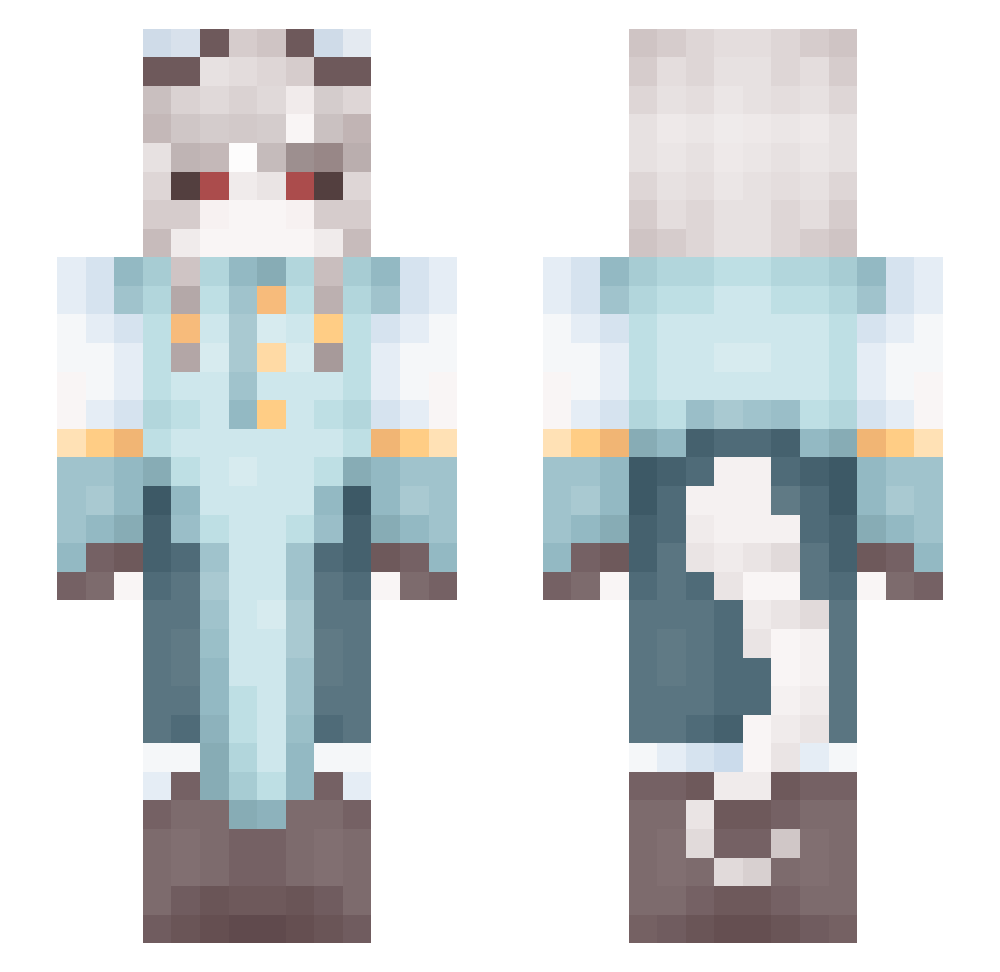 X_Crimson_Wolf_X Minecraft skin, front and back view