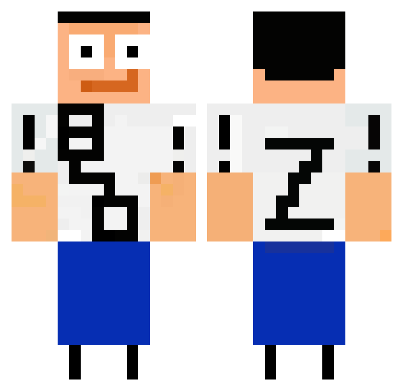 RebuzZz Minecraft skin, front and back view