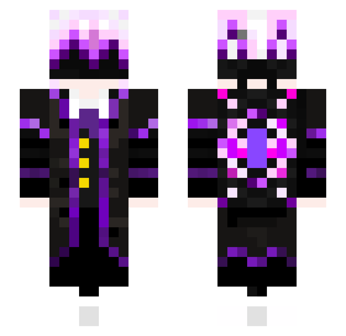 The_empy_king Minecraft skin, front and back view