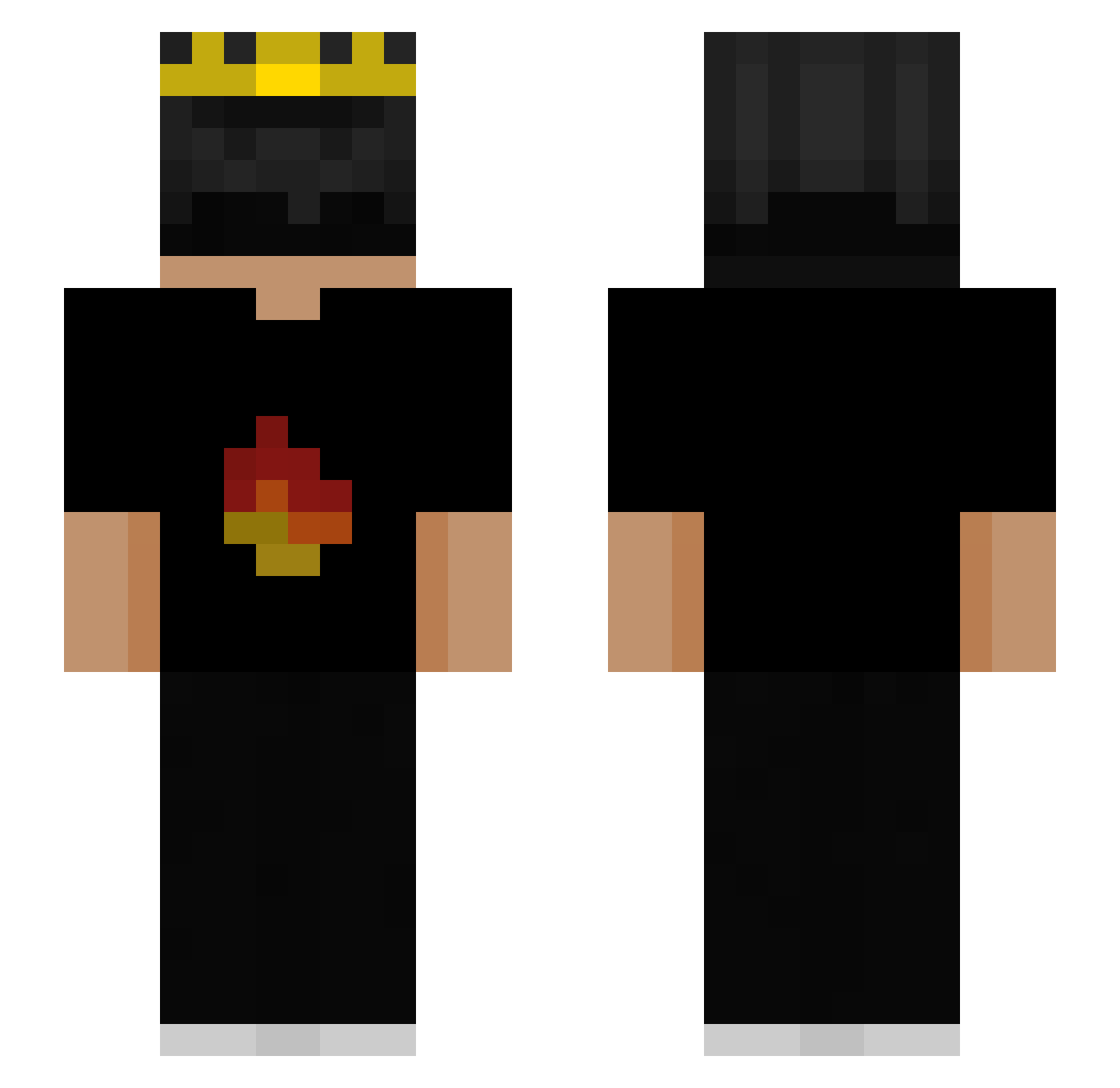 K1zin Minecraft skin, front and back view