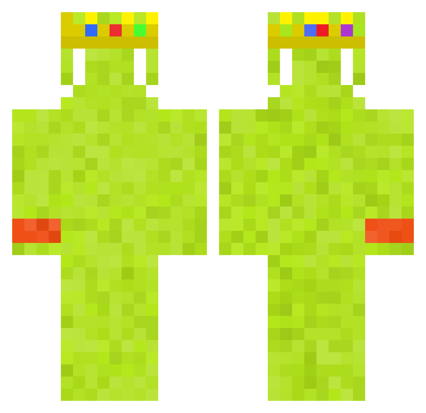 SuperTommyR Minecraft skin, front and back view