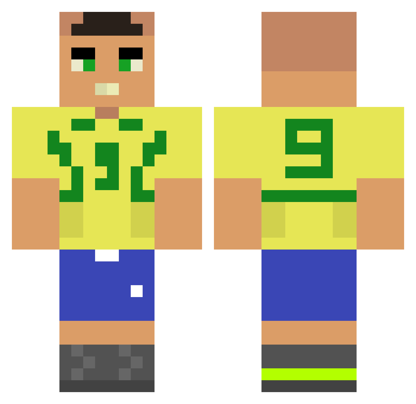 EversonZoio_OFC Minecraft skin, front and back view