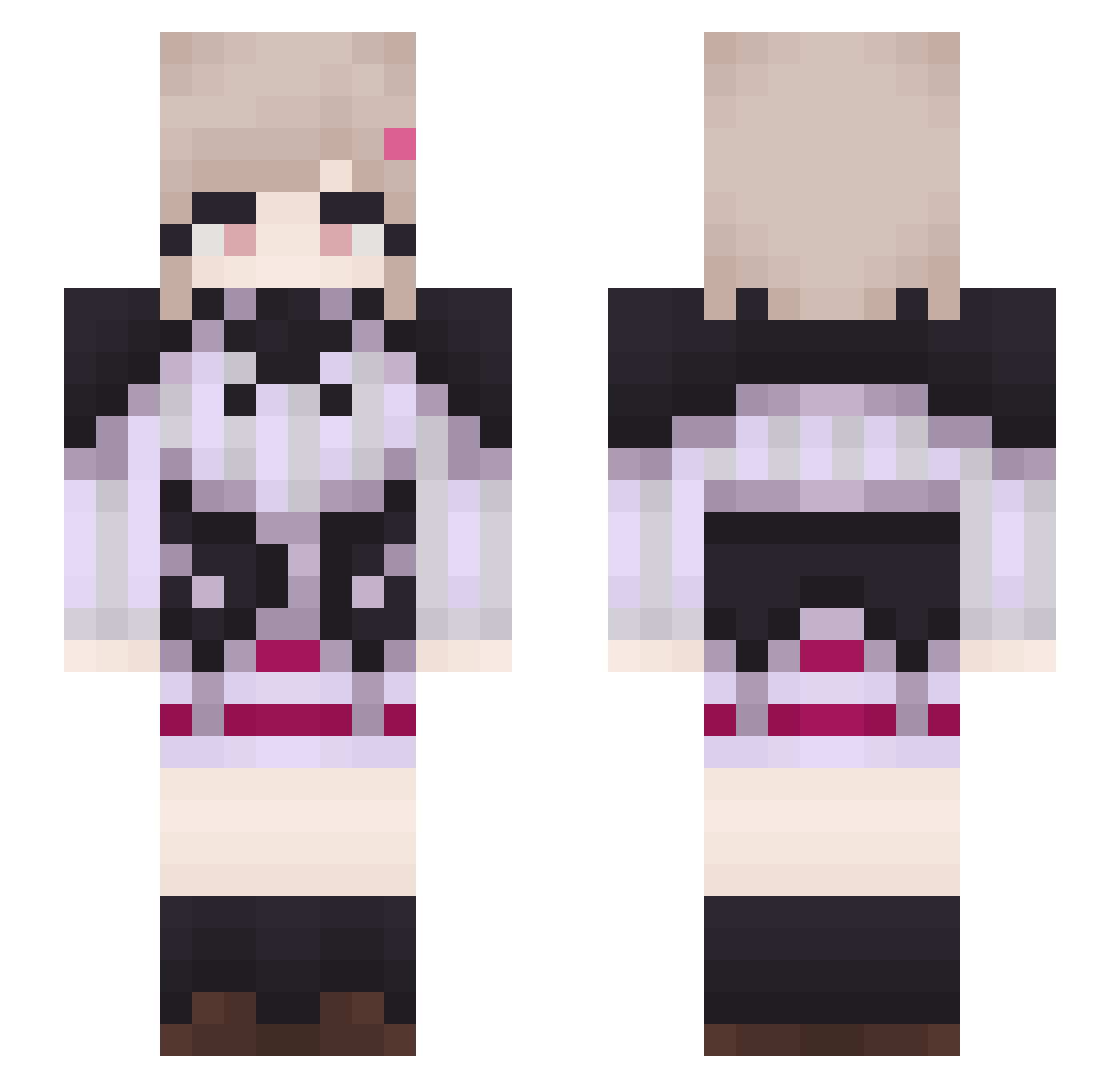 yFarofa_ Minecraft skin, front and back view