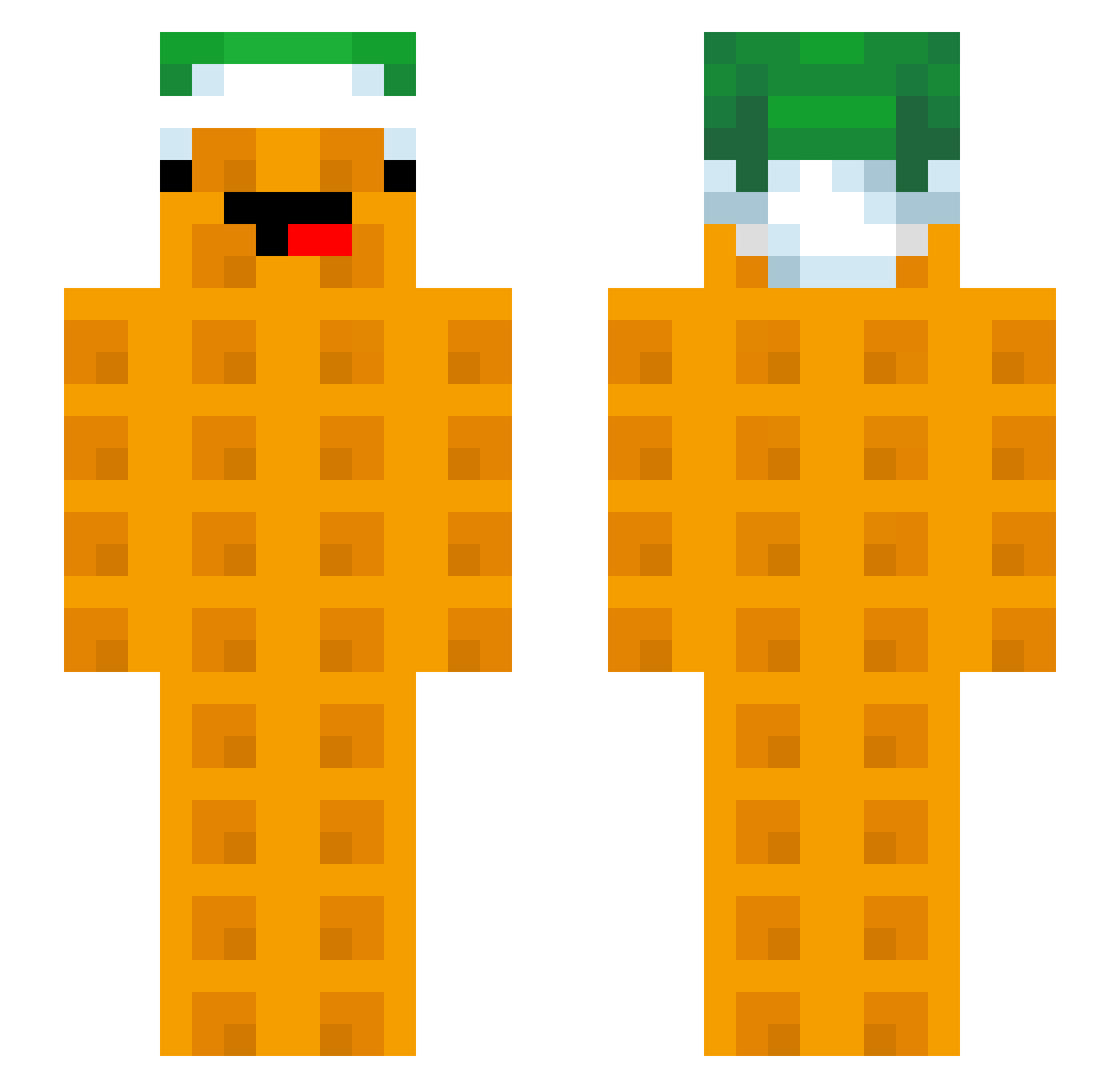 1hal Minecraft skin, front and back view