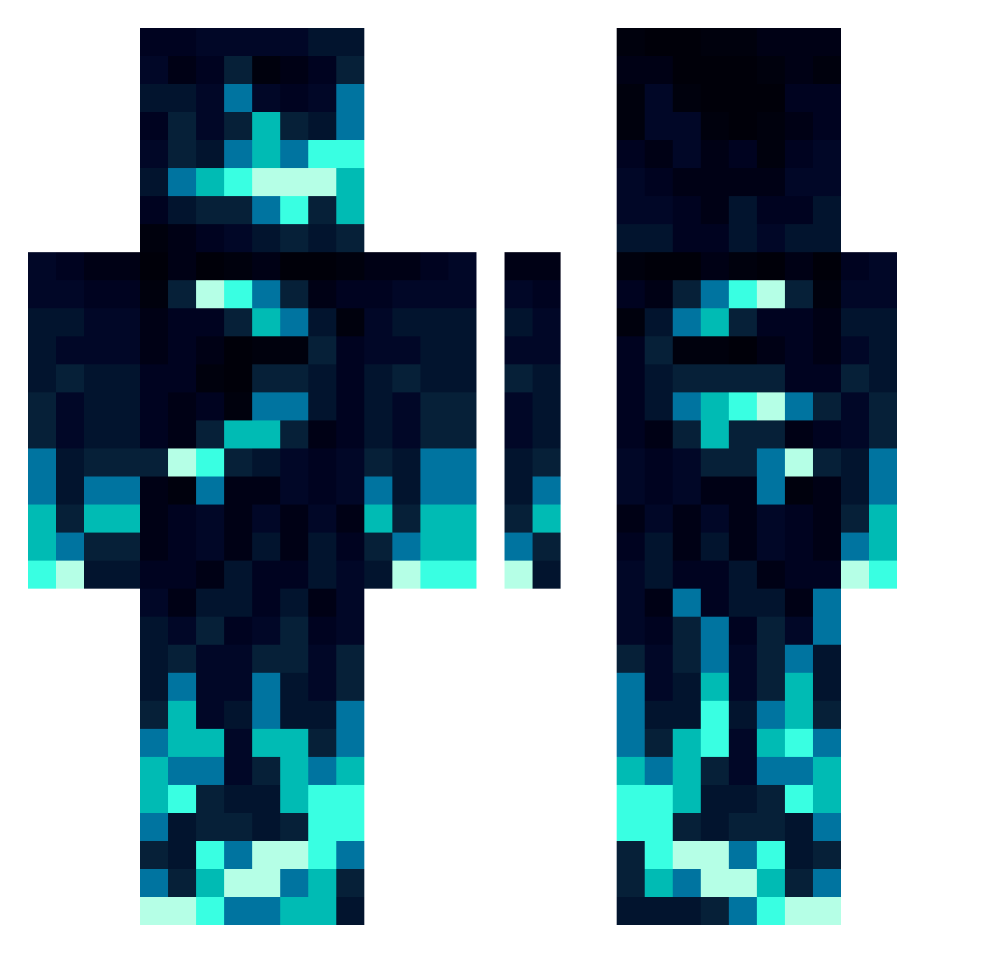 tegod Minecraft skin, front and back view
