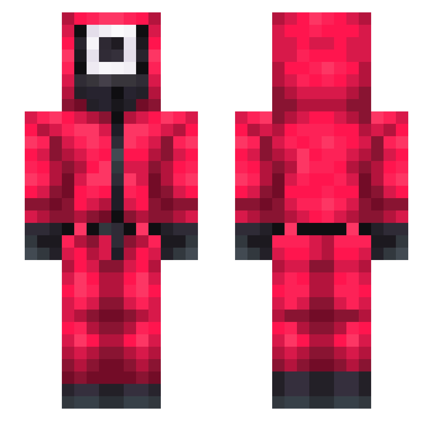 Heos2 Minecraft skin, front and back view