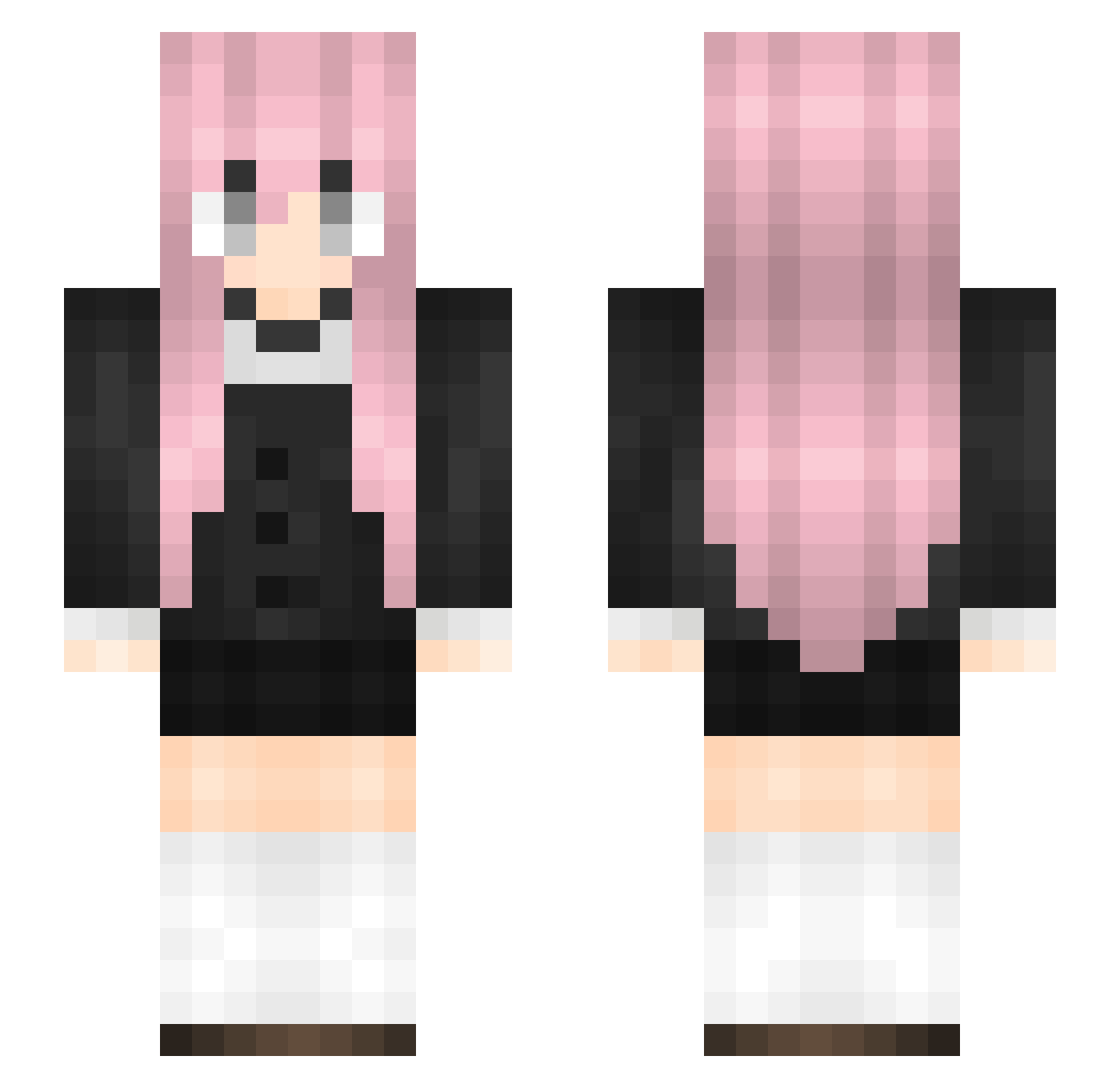 Thxnks Minecraft skin, front and back view