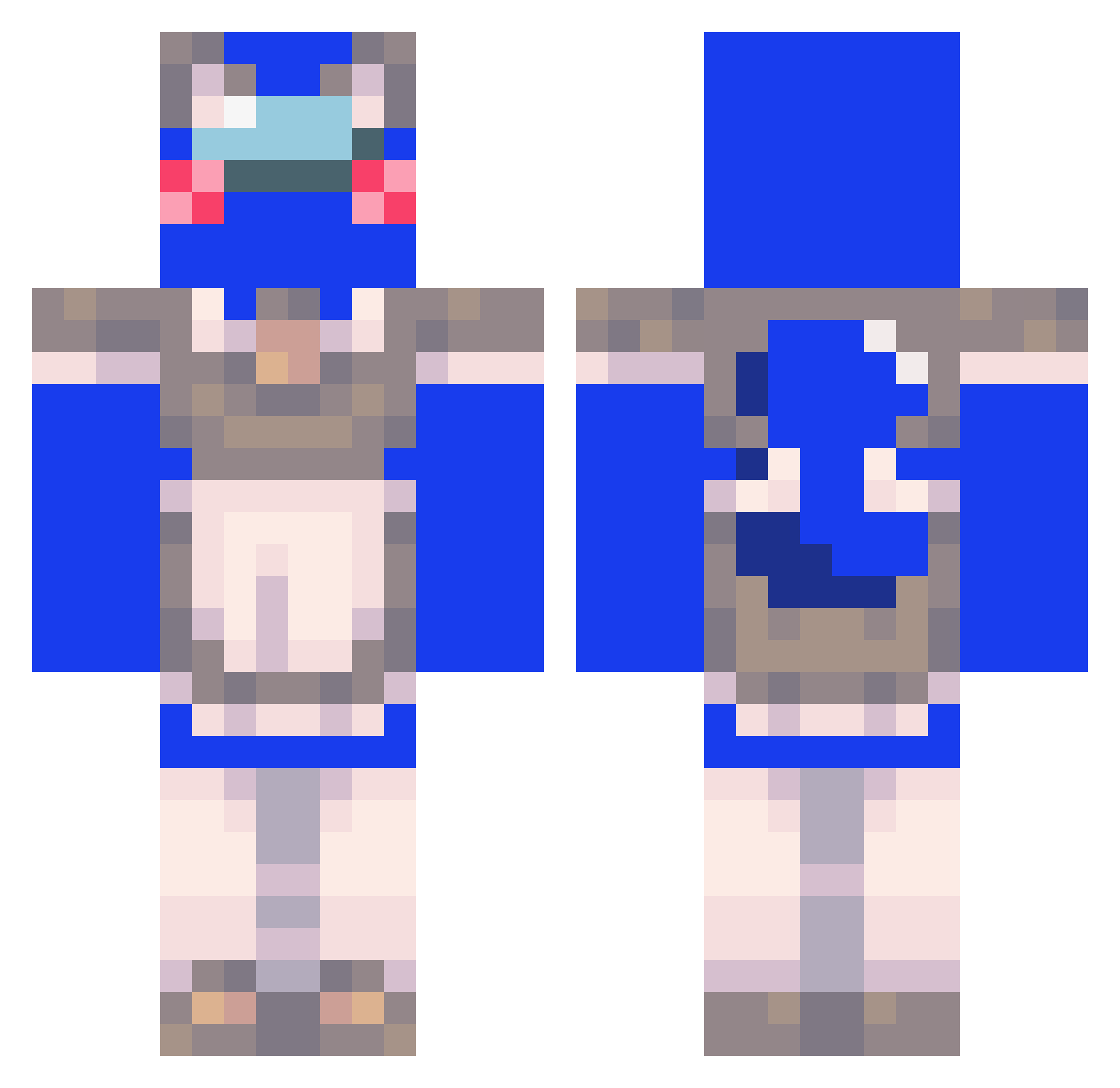 qKomando_ Minecraft skin, front and back view