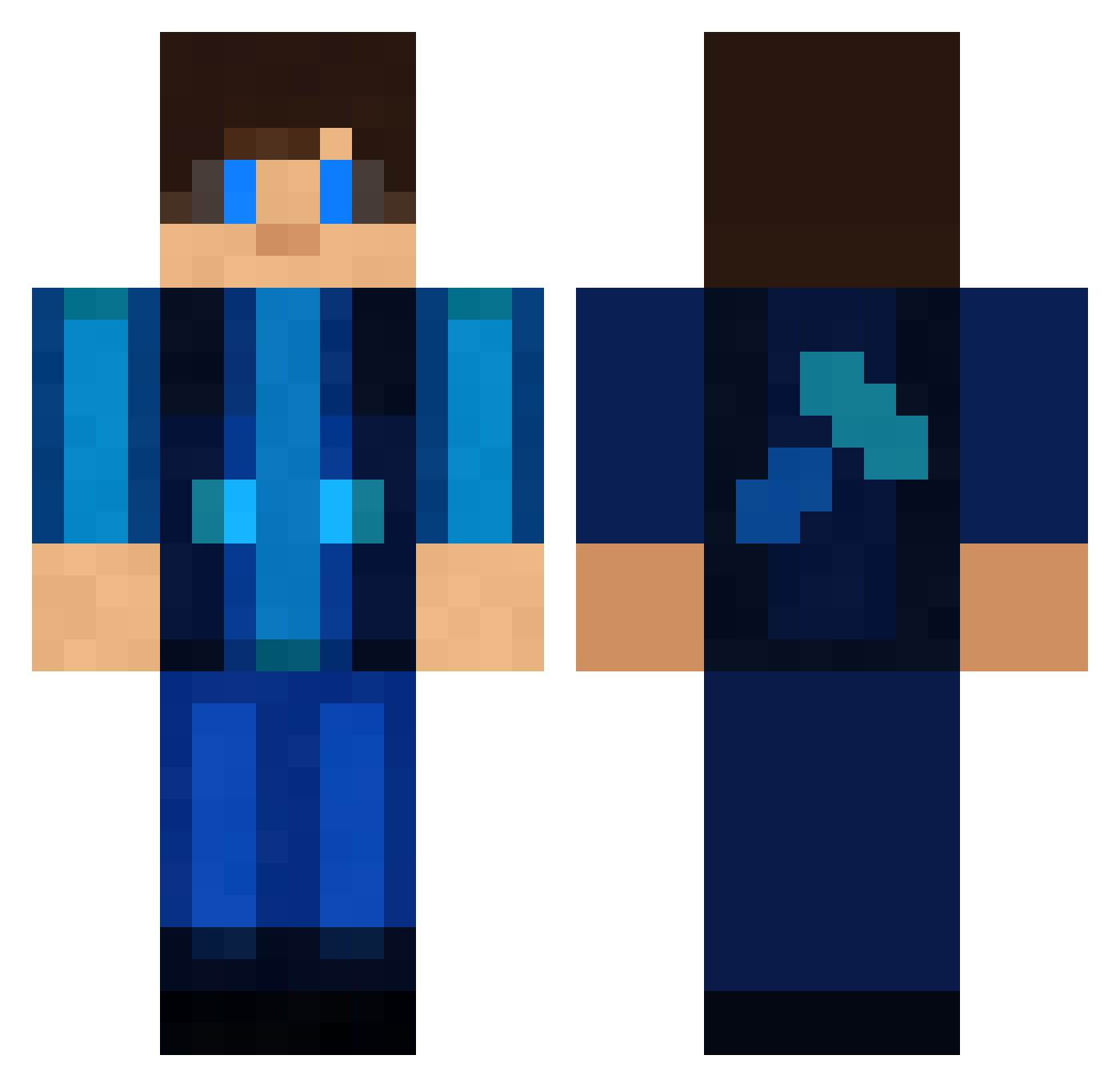 Miltosmk832 Minecraft skin, front and back view